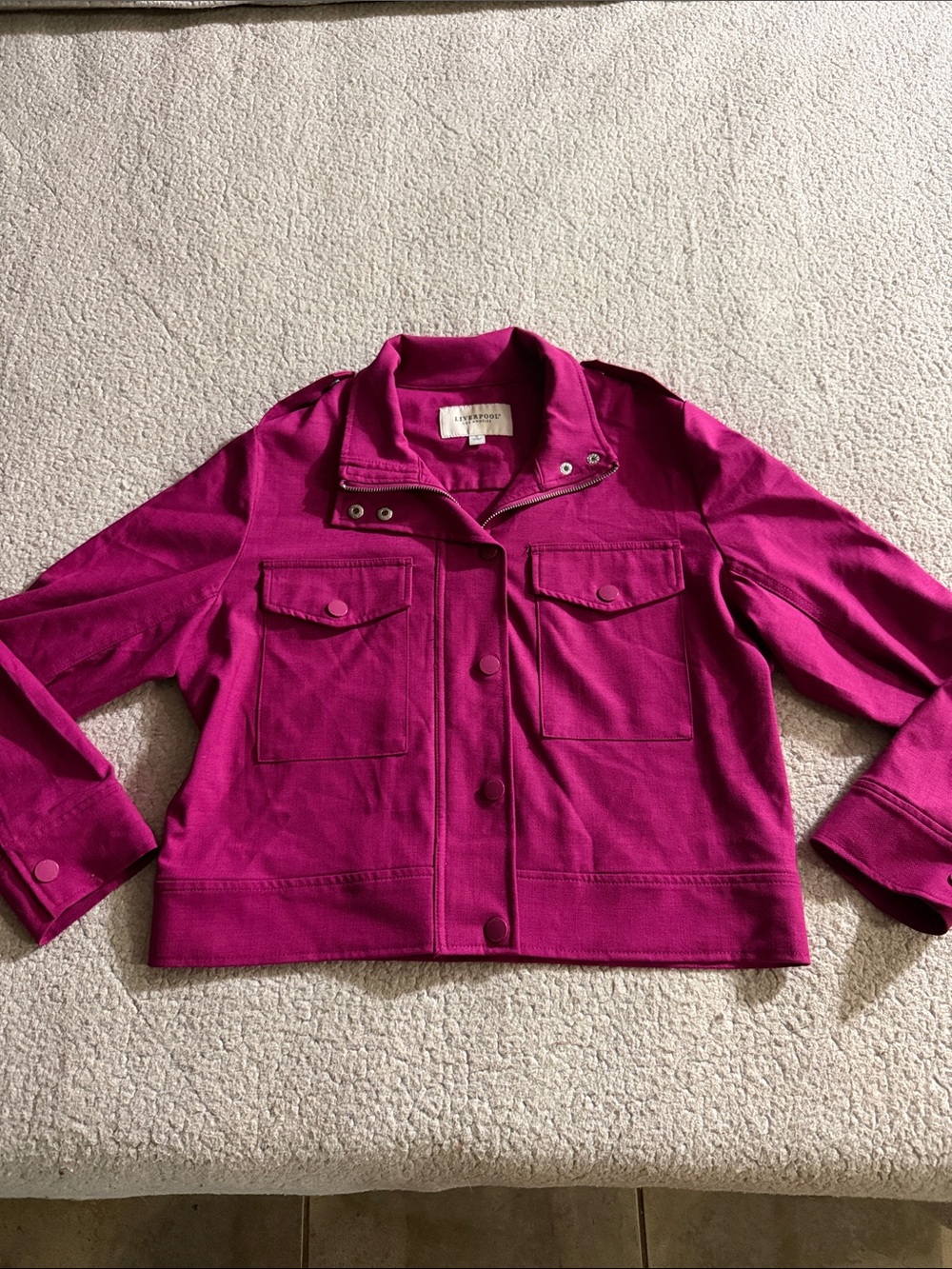 Liverpool Fuchsia Kiss Utility Jacket Size Medium
